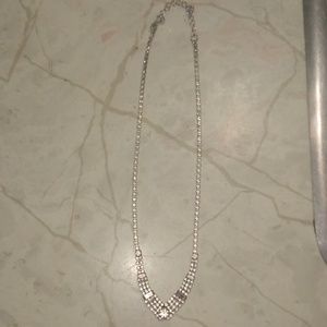 Cubic Zirconia Necklace 18.5in Long